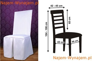pokrowiec na krzesło z białej tkaniny